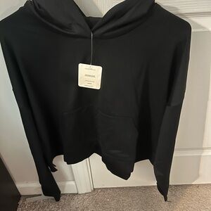 Fabletics Black Cropped Hoodie L
